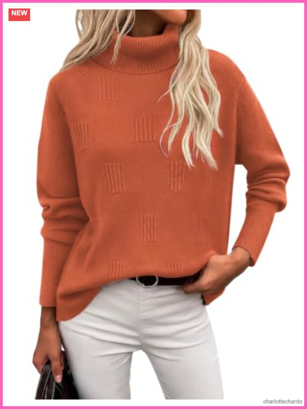Ekouaer Women's Turtleneck Long Sleeve Knit Pullover Sweater